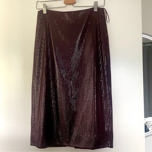 J.Crew Collection Sequin Midi Skirt, Mahogany Colour, Size 6